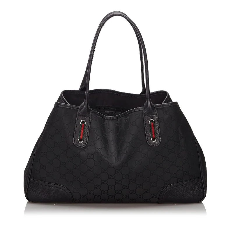 Gucci crossbody bags for women with adjustable leather strapsGucci Black Canvas Fabric GG Princy Tote Bag Italy