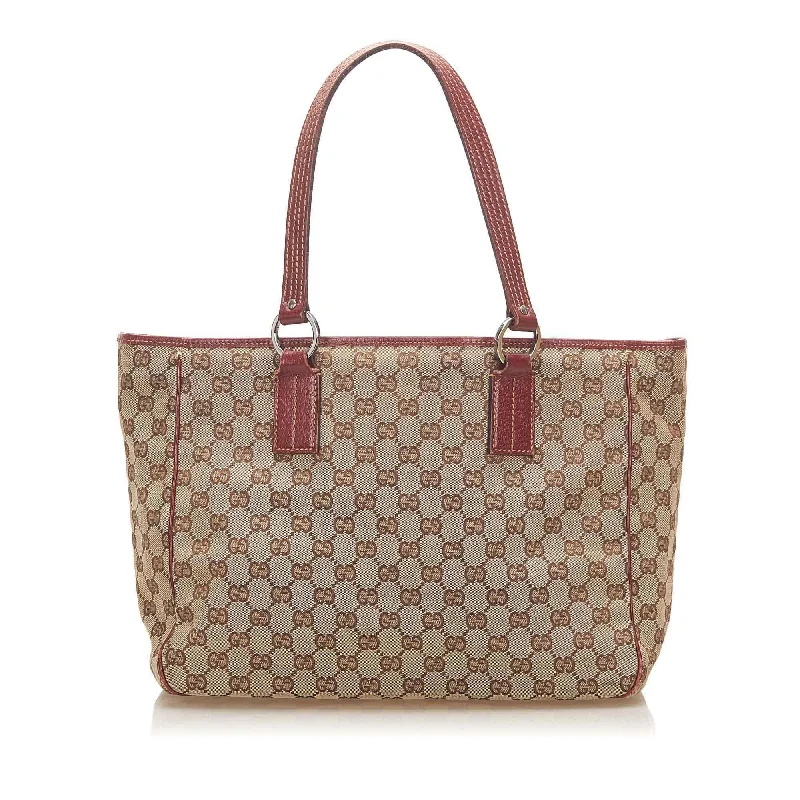 Ladies Gucci shoulder bags with a wide - width strapGucci GG Canvas Tote Bag (SHG-18350)