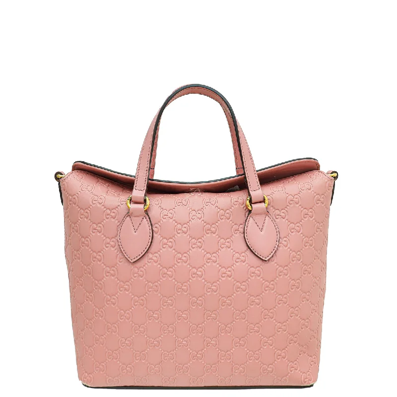 Ladies Gucci shoulder bags with a tassel decorationGucci Pink GG Guccissima Foldover Linea Bag