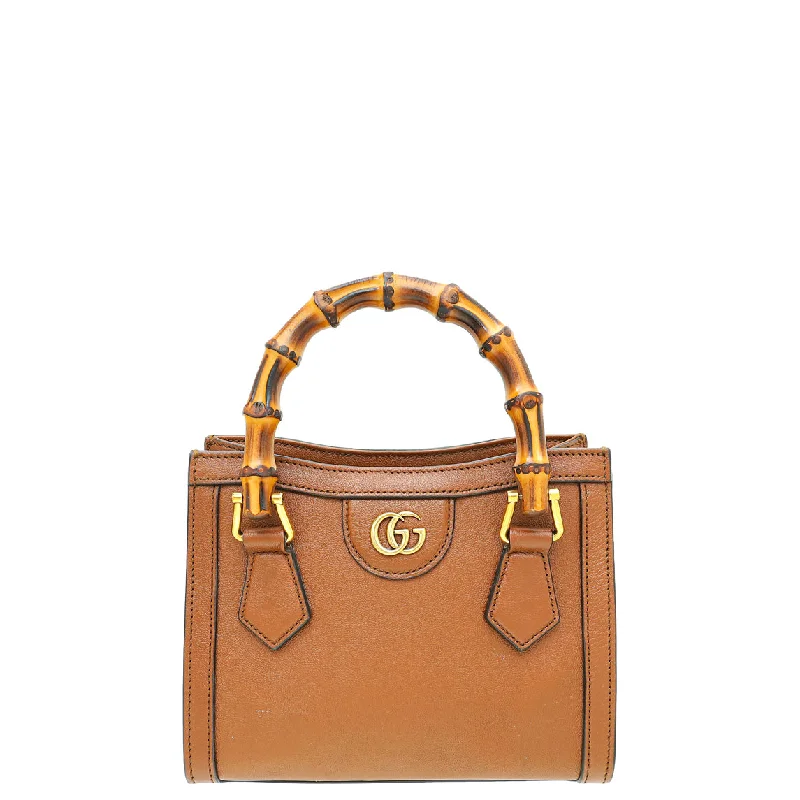 Gucci crossbody bags for women with adjustable leather strapsGucci Brown Diana Tote Mini Bag