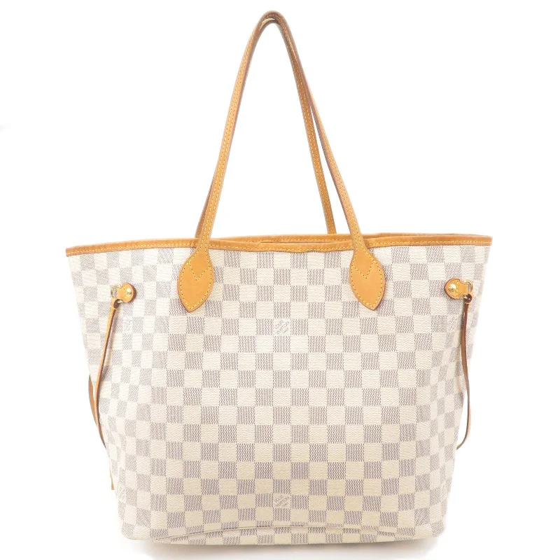 Louis Vuitton crossbody bags with a keychain holder for practicalityLouis Vuitton Damier Azur Neverfull MM Tote Bag N51107