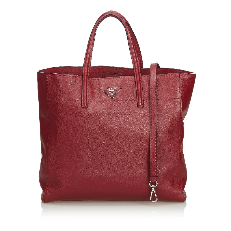 Ladies Prada shoulder bags with a tassel - adorned zipper for added charmPrada Saffiano Leather Soft Tote (SHG-10450)