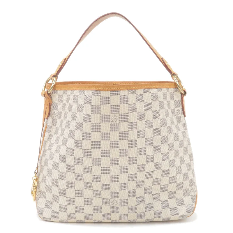 Louis Vuitton handbags with a metal - framed clasp for durabilityLouis Vuitton Damier Azur Delightful PM Shoulder Bag N41606