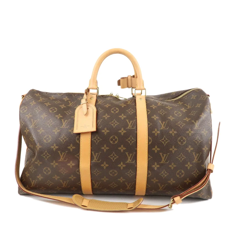 Louis Vuitton handbags with a metal - framed clasp for durabilityLouis Vuitton Monogram Keep All Bandoulier 50 Boston Bag M41416