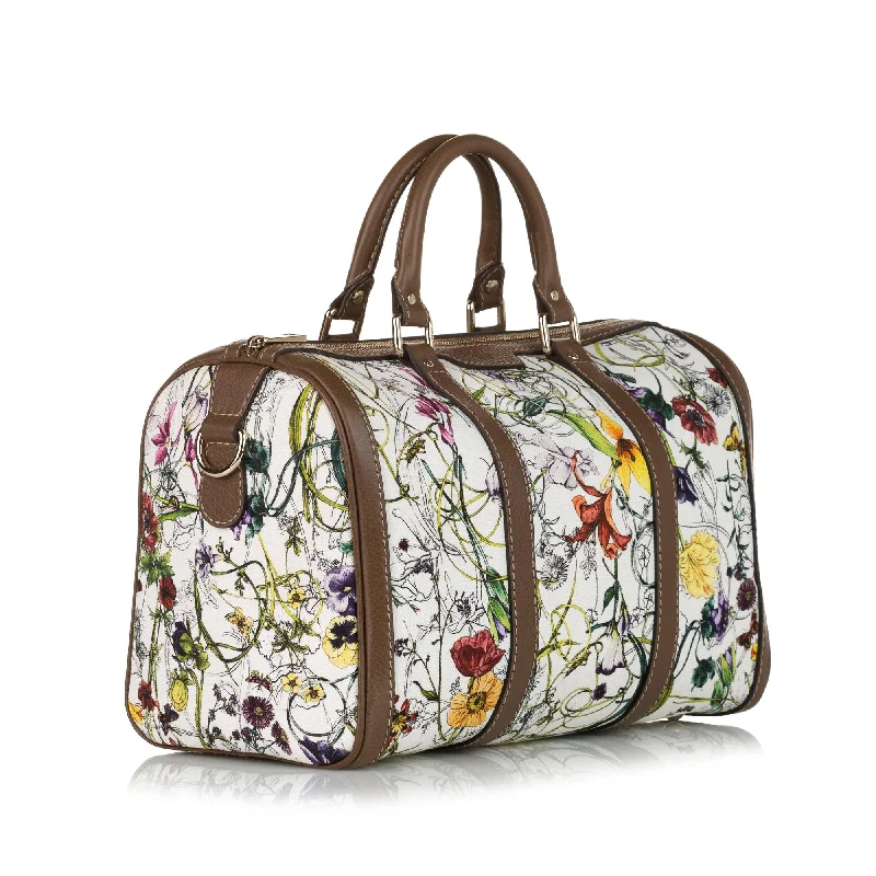 Ladies Gucci shoulder bags with a magnetic - closure flapGucci Flora Joy Satchel (34611)