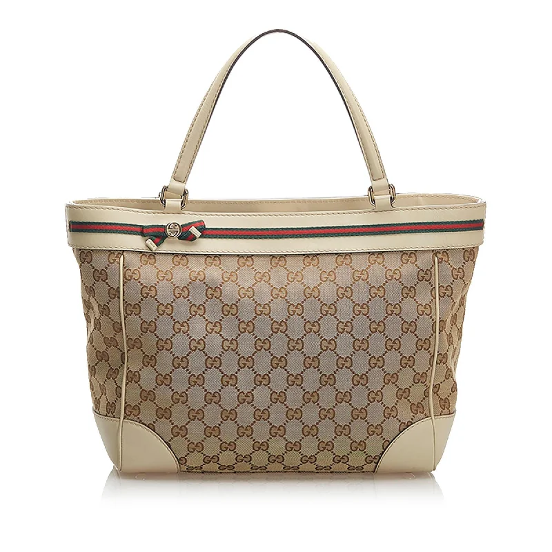 Gucci backpacks for women with a hidden back pocketGucci GG Canvas Tote Bag (SHG-18758)