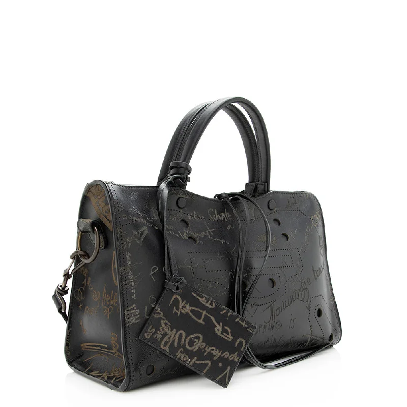 Balenciaga City bag with gold - plated hardwareBalenciaga Calfskin Blackout Graffiti City Small Satchel (SHF-19896)