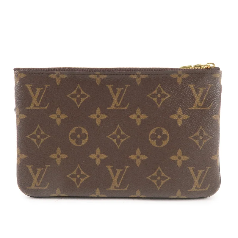 Louis Vuitton tote bags with a double - handle and shoulder - strap optionLouis Vuitton Monogram Reverse Pochette Double Zip 2Way Bag M69203