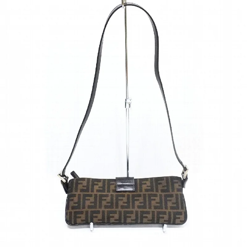 Ladies Fendi shoulder bags with a quilted leather exterior for a luxurious and cozy lookFendi Zucca Canvas Shoulder Bag - '10s