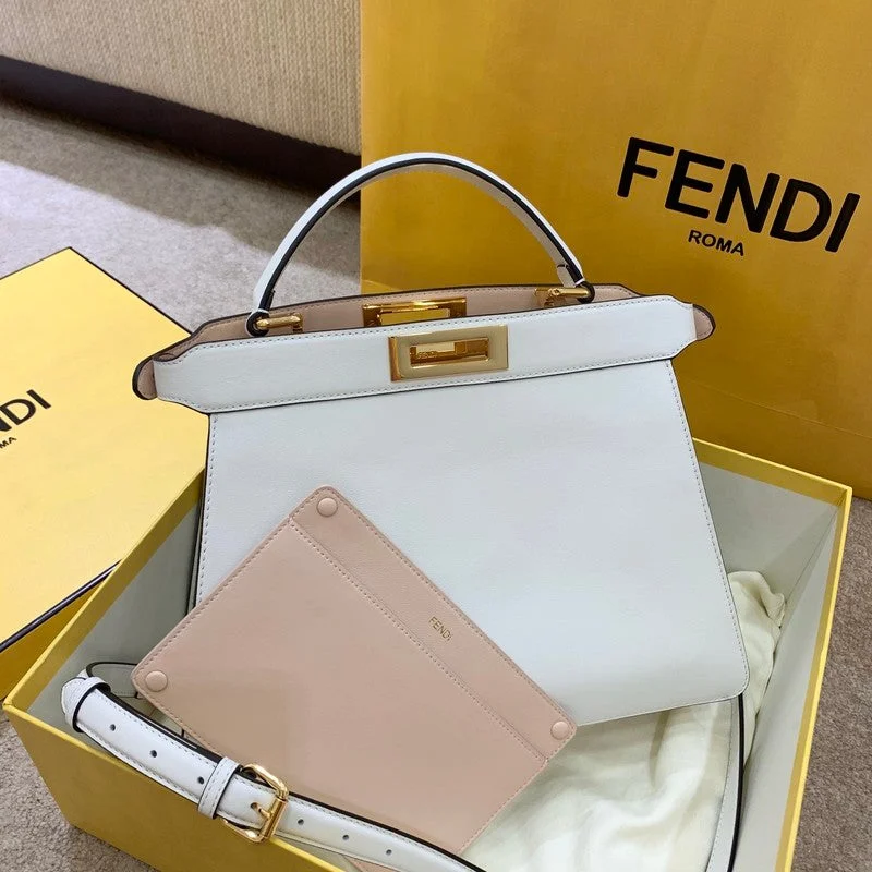 Medium - sized Fendi shoulder bags in rich, deep colors like burgundy for a sophisticated appearanceWF - Fendi Bags - 229