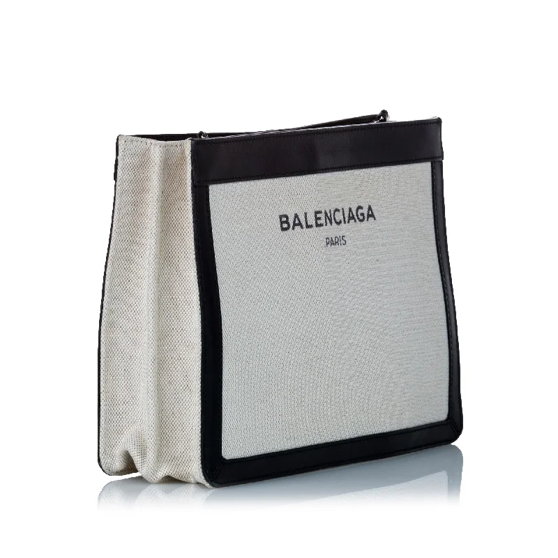 Balenciaga Hourglass small size with silver - tone lockBalenciaga Navy Pochette Canvas Crossbody Bag (SHG-30034)