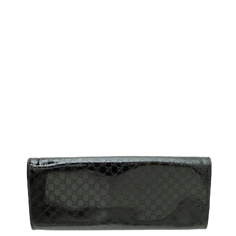 Gucci handbags for women with a patent - leather finishGucci Black GG Microguccissima Broadway Clutch