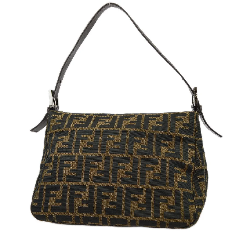 Fendi bags with a magnetic - closure card holder inside for easy access to cardsFendi Brown Zucca Handbag