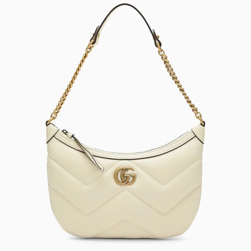 Gucci handbags for women with a patent - leather finishGucci Gg Marmont Small Shoulder Bag White Women