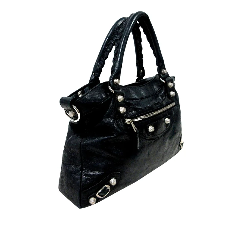 Balenciaga Neo Classic large size with embossed monogramBalenciaga Motocross Town Giant Leather Handbag (SHG-29337)