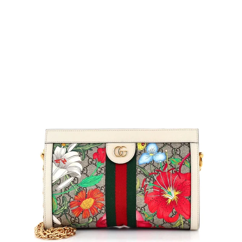 Women Gucci Sylvie bags with a leather - wrapped handleGucci Ophidia Chain Shoulder Bag Flora