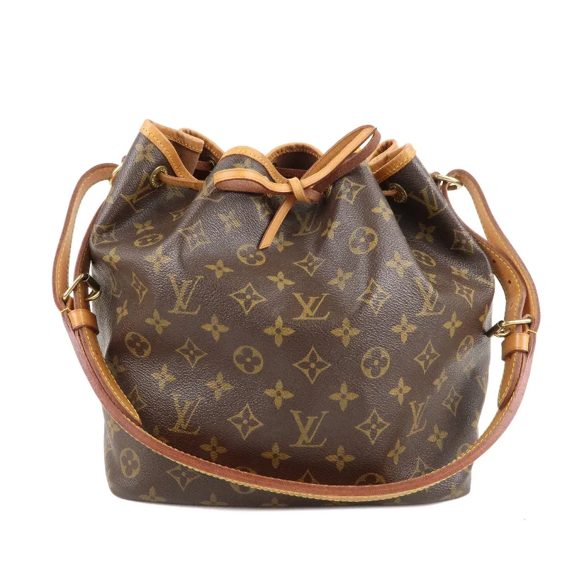 Louis Vuitton backpacks with a padded back panel for comfort during long - wearLouis Vuitton Monogram Petit Noe Shoulder Bag Brown M42226