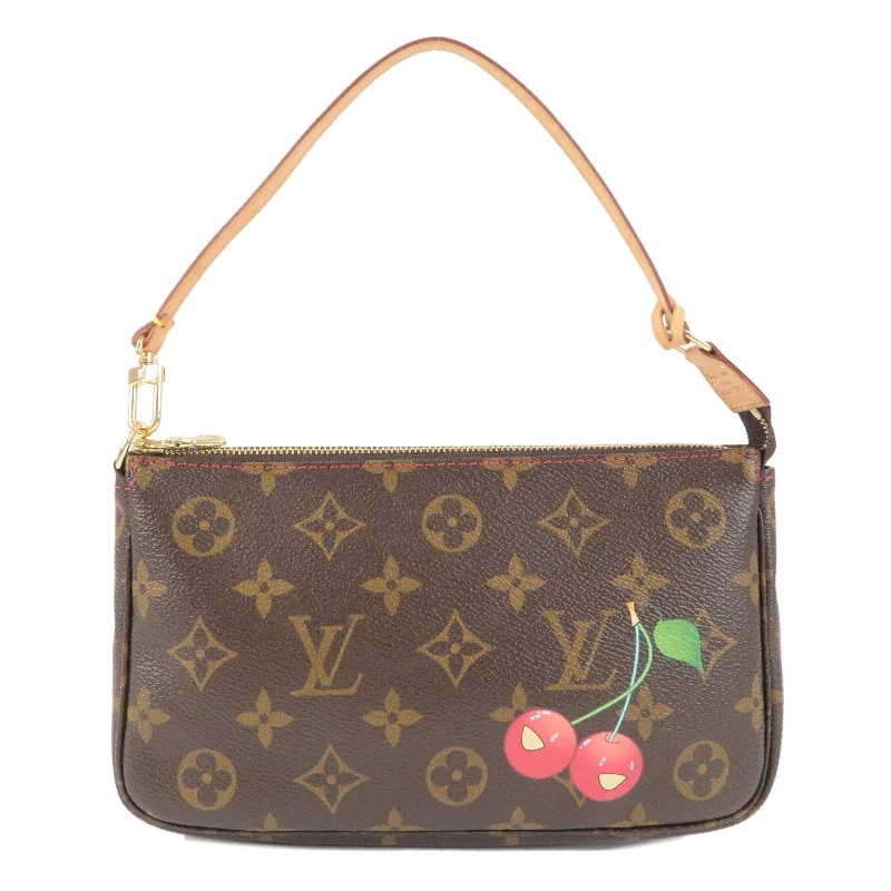 Louis Vuitton handbags with a back - zip pocket for storing valuablesLouis Vuitton Cherry Pochette Accessoires Pouch Brown M95008