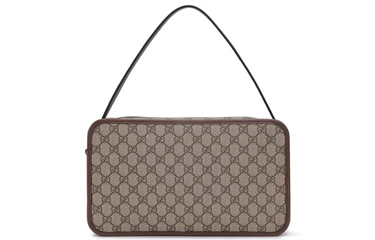 Women Gucci Sylvie bags with a detachable ribbon detailGUCCI Synthetic canvas Single Shoulder Bag MiddleEbony 598139-96IWT-8745