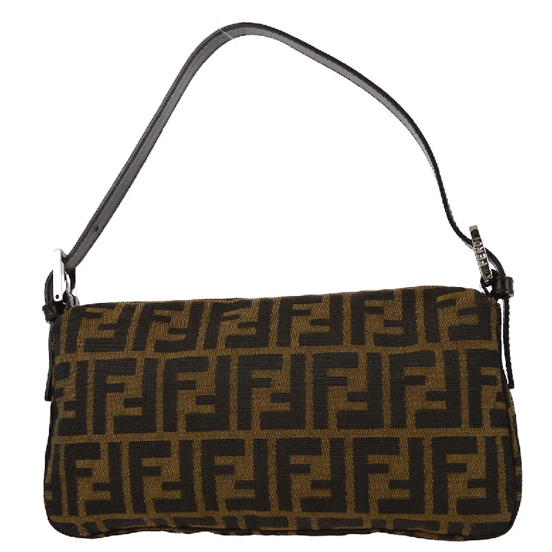 Fendi Baguette bags with a detachable charm featuring the brand's mascotFendi Brown Zucca Baguette Handbag