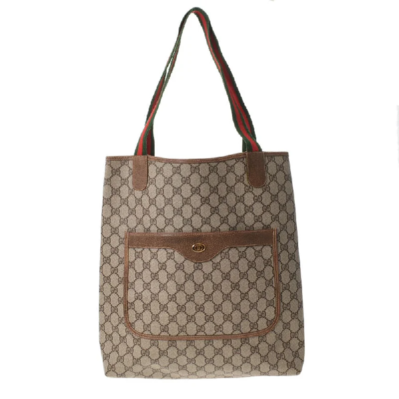 Ladies Gucci shoulder bags with a single - handle designGUCCI WEB SHERRY LINE GG CANVAS TOTE