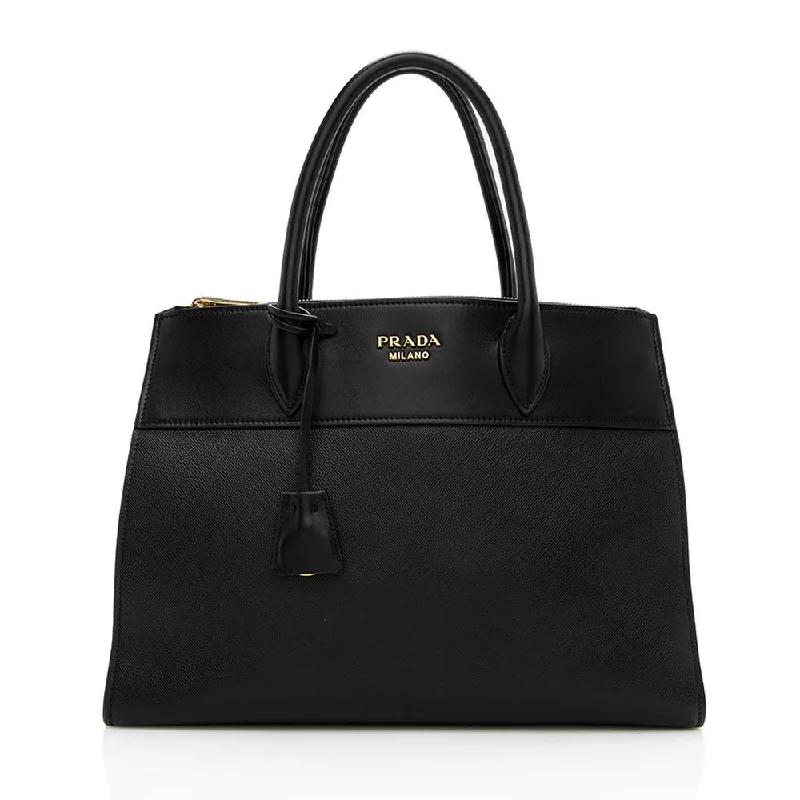 Prada bags with a zippered interior pocket for separating itemsPrada Saffiano Paradigme Tote (SHF-14478)