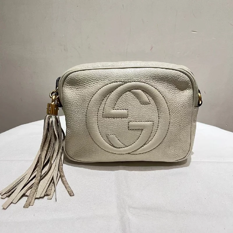 Gucci tote bags for women with a spacious interiorGucci Soho Disco White Leather Crossbody Bag