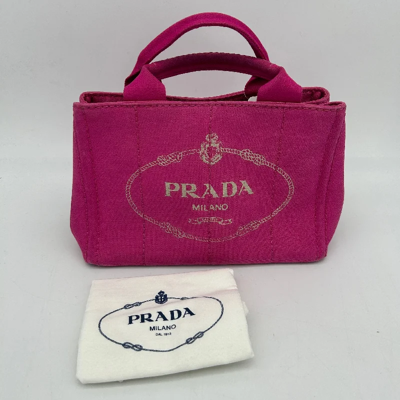 Ladies Prada Re - Edizione 2005 bags in a pastel color for a soft lookPrada Canapa Pink Tote Bag Women's Large