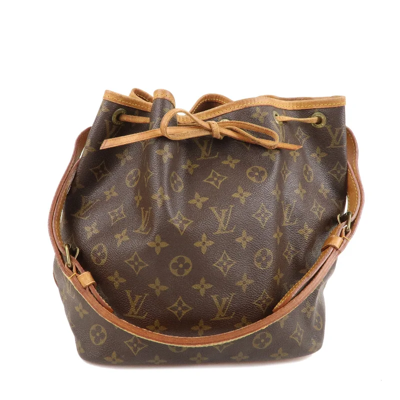 Louis Vuitton tote bags with a spacious interior and multiple pocketsLouis Vuitton Monogram Petit Noe Shoulder Bag Brown M42226