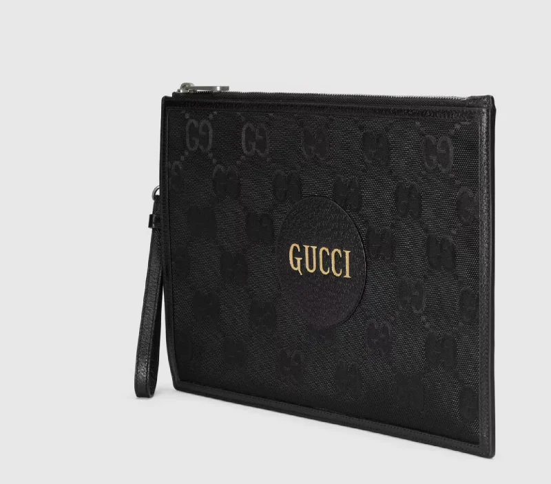 Women Gucci Sylvie bags with a crystal - embellished web stripeGUCCI GG SUPREME OFF THE GRID POUCH WRISTLET