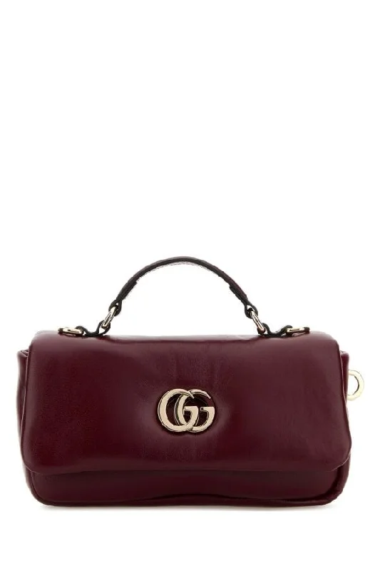 Gucci Marmont bags for women with a snakeskin - effect panelGucci Women Burgundy Leather Handbag