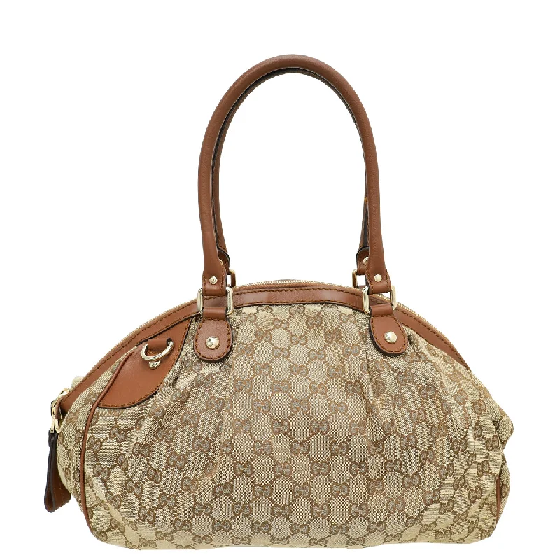 Gucci Marmont bags for women with gold - toned hardwareGucci Bicolor GG Sukey Medium Boston Bag