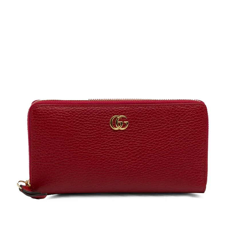 Gucci Marmont bags for women with quilted leather exteriorsGucci GG Marmont Zip Around Wallet Red Leather