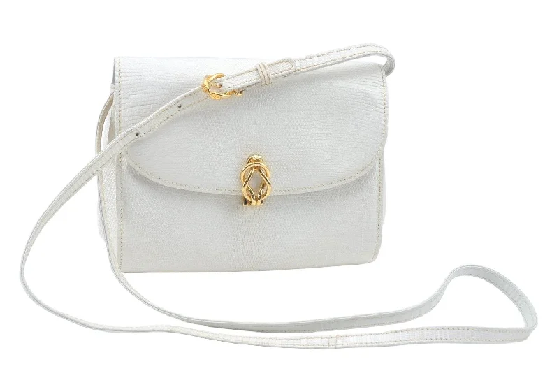 Women Gucci bags with a zip - around closure for securityAuthentic GUCCI Shoulder Cross Body Bag Purse Leather White L0388