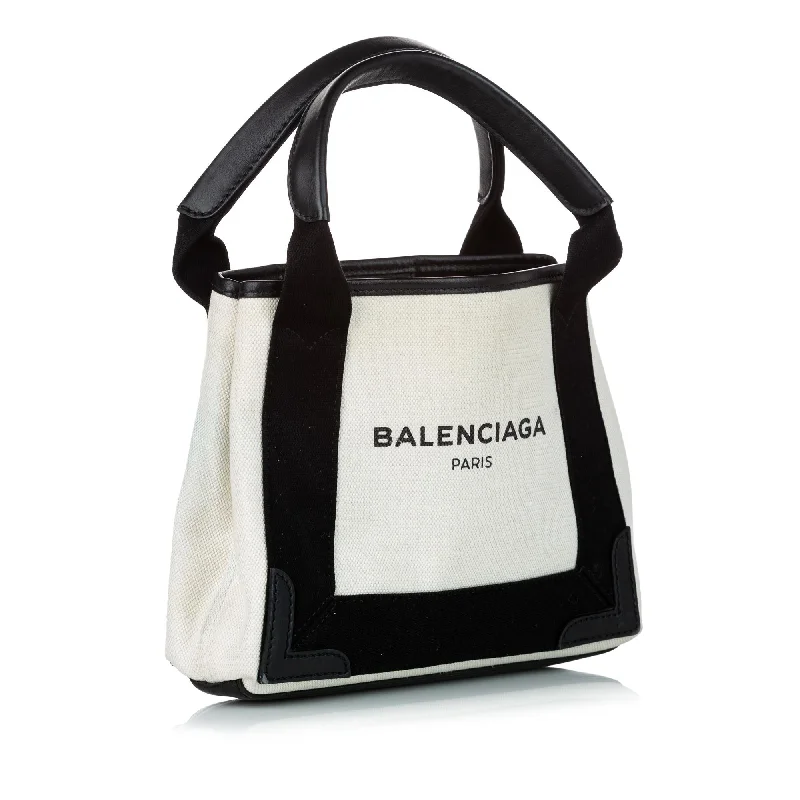 Balenciaga City bag large size distressed leatherBalenciaga XS Navy Cabas Canvas Satchel (SHG-30718)