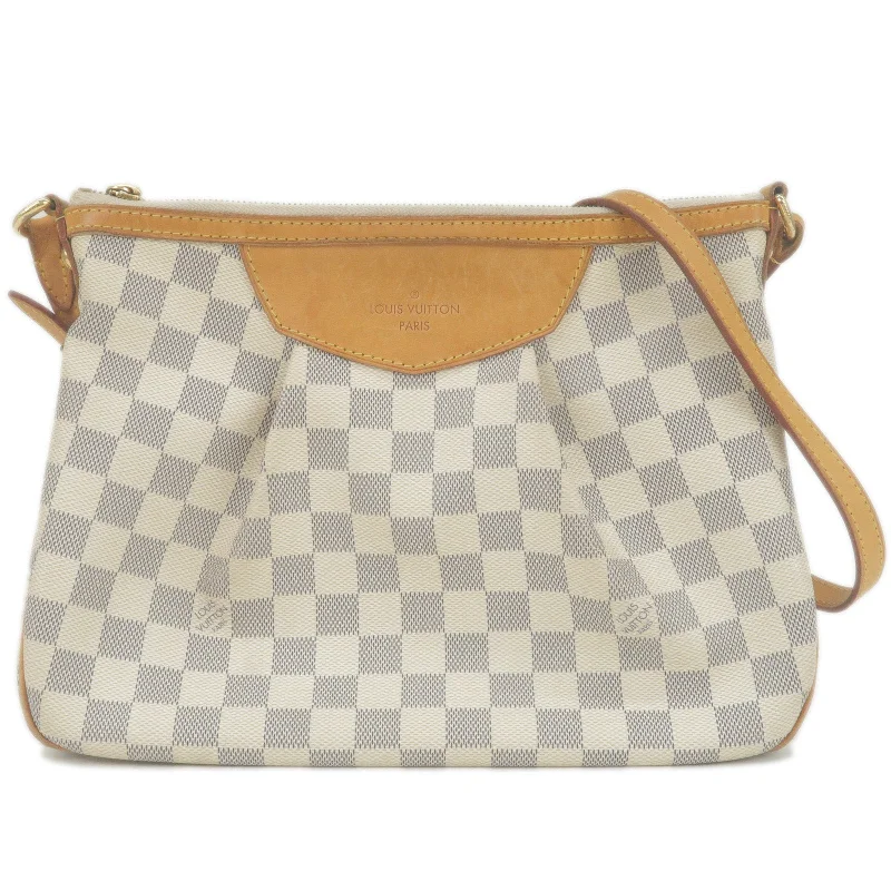 Louis Vuitton tote bags with a spacious interior and multiple pocketsLouis Vuitton Damier Azur Siracusa PM Shoulder Bag N41113