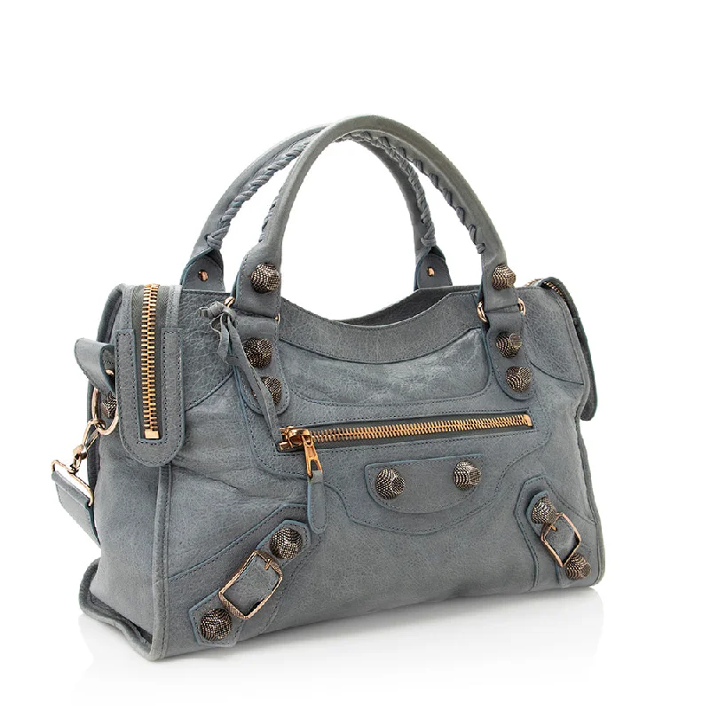 Balenciaga Hourglass medium size with gold - tone chain strapBalenciaga Agneau Giant 12 City Satchel (SHF-19492)