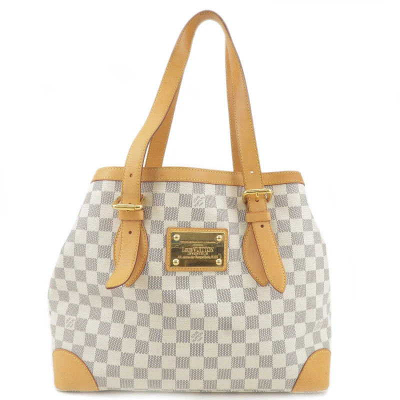 Louis Vuitton bags with a front - zip pocket for small items like keysLouis Vuitton Damier Azur Hampstead MM Hand Bag N51206