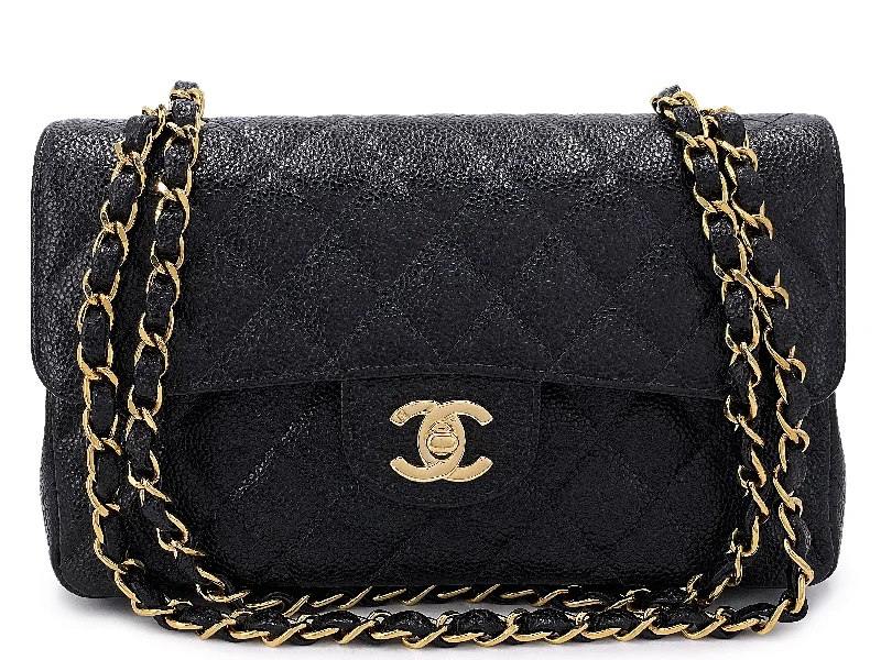 Chanel Designer Handbag with Unique DesignChanel Vintage Small Caviar Classic Flap Bag 2004 Black Double 24k GHW