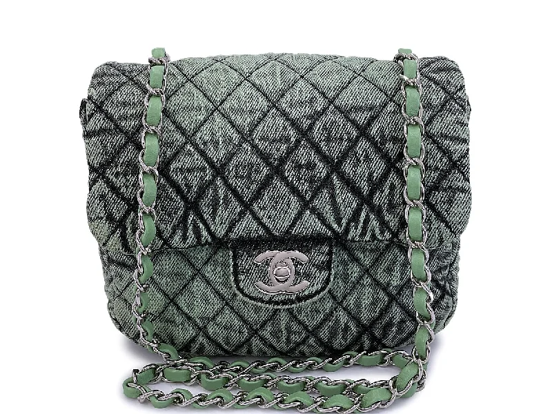 Chanel Vintage Inspired Handbag for Retro LoversChanel 2019 Denimpressions Green Washed Quilted Denim Crossbody Flap Bag RHW