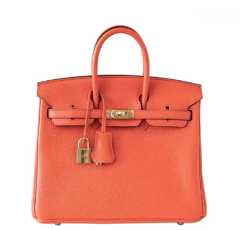 Compact and Portable Hermes Belt Bags for On - the - GoHermes Birkin Bags with a Hand - Burnished Edge FinishHermes Birkin 25 Bag Orange Poppy Gold Hardware