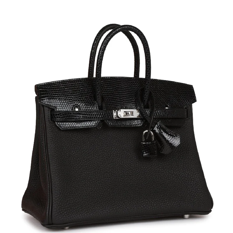 Exquisite Hermes Picotin Bags for Everyday EleganceHermes Birkin Bags with a Gold - Plated Lock and Key SetHermes Birkin 25 Black Lizard and Togo Touch Palladium Hardware