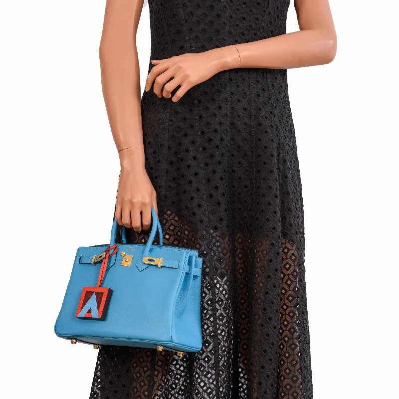 Designer - Crafted Hermes Bags for Fashion AficionadosHermes Birkin Bags with a Hand - Embroidered Floral PatternHermes Birkin 25 Bleu Bleu du Nord Swift Gold Hardware