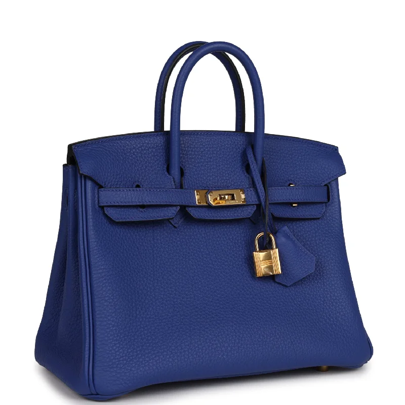 Hermes Bags with Adjustable Shoulder and Crossbody StrapsHermes Birkin Bags in a Bold Fuchsia Pink for a Fashion - Forward StatementHermes Birkin 25 Bleu Electric Togo Gold Hardware