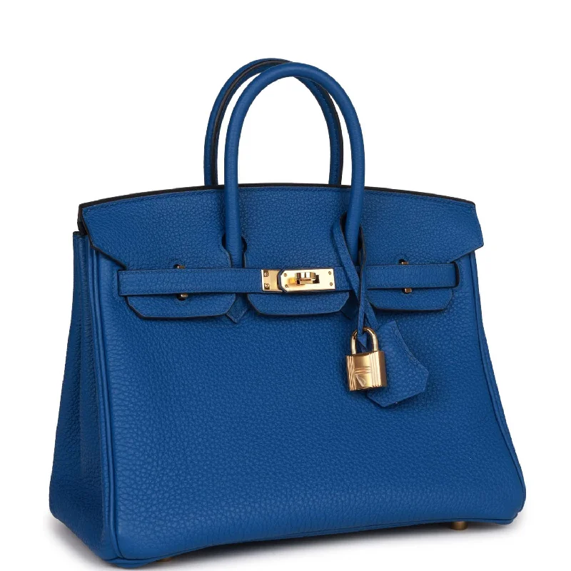 Kids' - Sized Hermes - Inspired Mini Bags for Young FashionistasHermes Birkin Bags with a Detachable Mirror Pocket InsideHermes Birkin 25 Bleu France Togo Gold Hardware