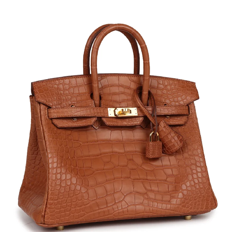 Hermes Bags with RFID - Blocking Linings for SecurityHermes Birkin Bags with a Hand - Painted Monogram DesignHermes Birkin 25 Gold Matte Alligator Gold Hardware