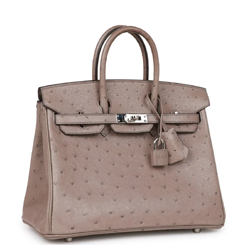 Durable Hermes Canvas - Trimmed Bags for Outdoor UseHermes Birkin Bags with a Chain - Embellished Handle for a Modern TwistHermes Birkin 25 Gris Tourterelle Ostrich Palladium Hardware