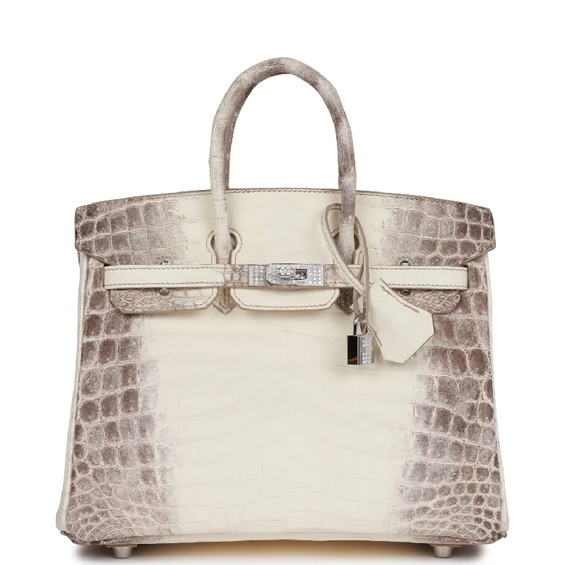 Color - Blocked Hermes Bags for a Bold Fashion StatementHermes Birkin Bags with a Zippered Interior Compartment for ValuablesHermes Birkin 25 Himalaya Niloticus Crocodile Diamond Encrusted Hardware