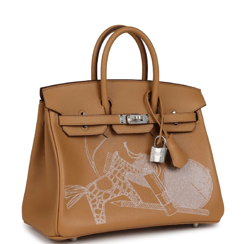 Designer - Crafted Hermes Bags for Fashion AficionadosHermes Birkin Bags with a Detachable Shoulder Pad for ComfortHermes Birkin 25 In & Out Biscuit Swift Palladium Hardware