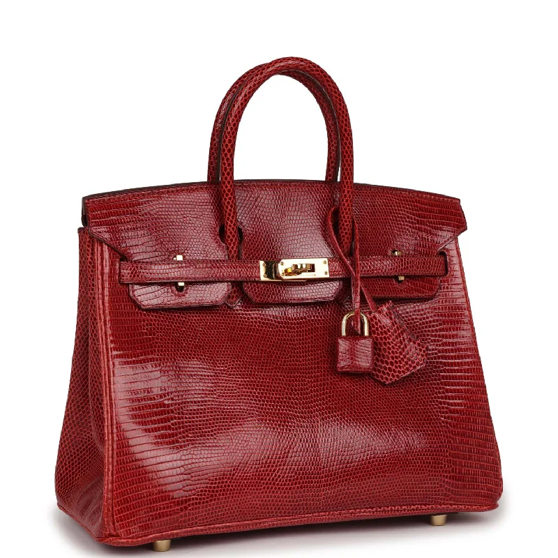 Hermes Bags with Hidden Pocket Compartments for PrivacyHermes Birkin Bags with a Woven Leather Strap DetailHermes Birkin 25 Rouge Moyen Salvator Lizard Gold Hardware